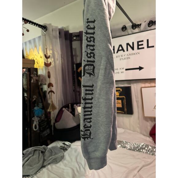 VS pink Full zip up hoodie hooded sweatshirt large vintage bling - Picture 4 of 9